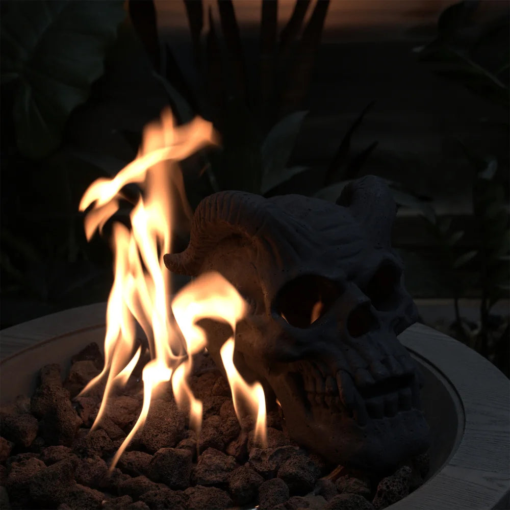 Refractory Fireproof Imitated Human Skull Gas Log for Wood Fireplace Firepit Campfire