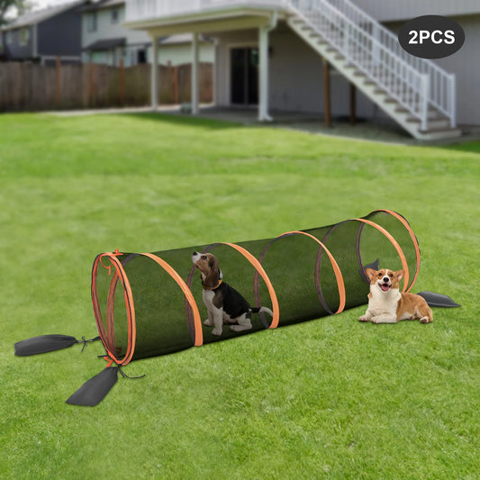 Foldable Cat Play Tunnel 2 Pack Mesh Channel Play House