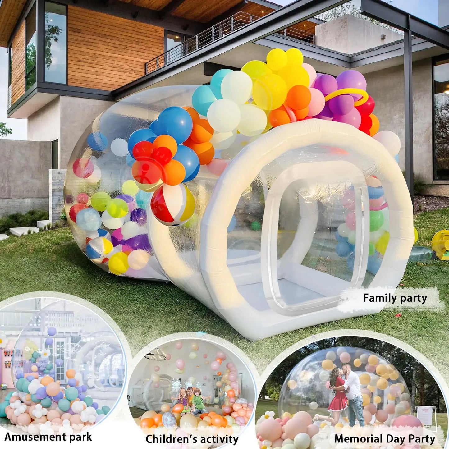 Inflatable Balloon Bubble House Tent Commercial Grade PVC Clear Bubble House with Air Pump and Blower 10 Feet for Children's Party