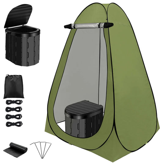Portable Camping Toilet With 1.5m Pop Up Privacy Tent