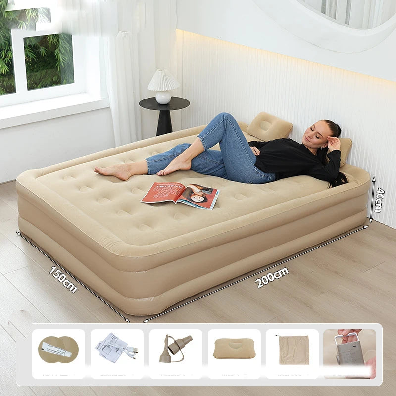 Portable Folding Inflatable Camping Mattress With Pump
