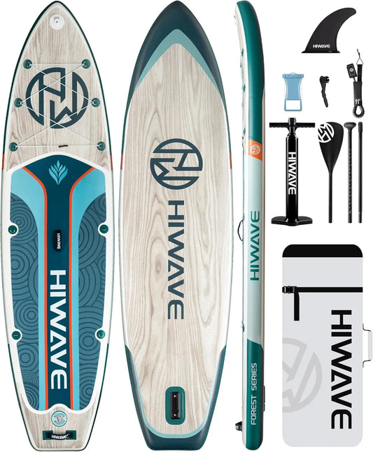 Inflatable Paddle Board 11 Feet x 34 Inches x 6 Inches Extra Wide SUP Board 350 Pound Capacity for Adults Suitable for Sea and Lakes