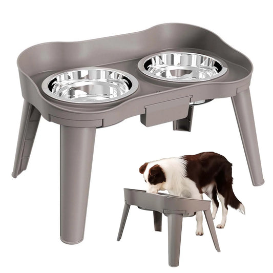 Elevated Stainless Steel Dog Feeder Non Spill Bowl Stand