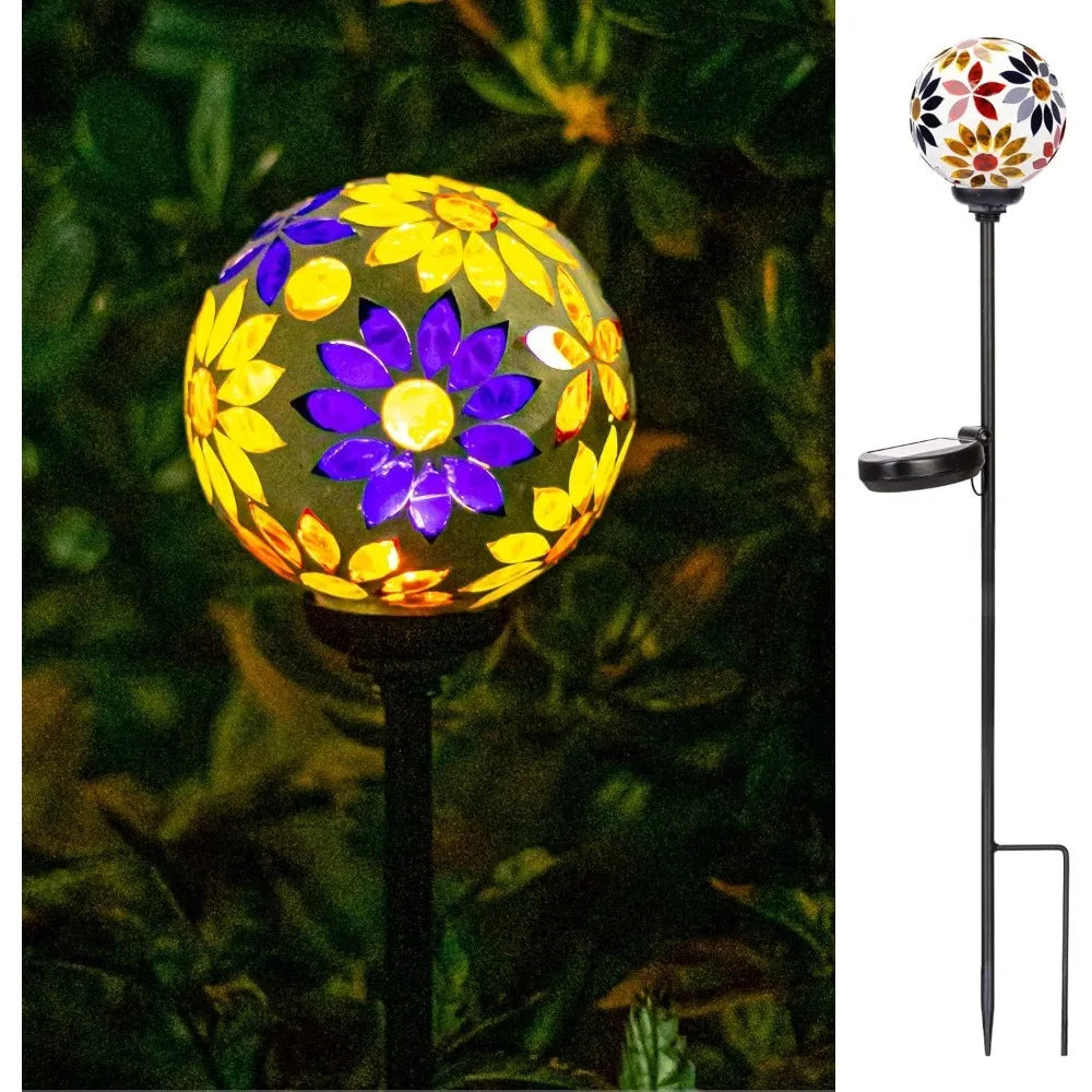 Solar Mosaic LED Garden Stake Light Waterproof Outdoor