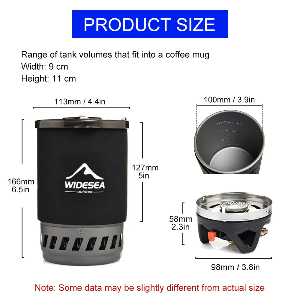 Widesea Camping Stove With Heat Exchanger Coffee Pot