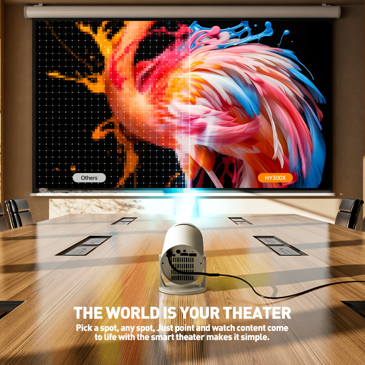 Portable 1080P Smart Projector With Built In Speaker Netflix