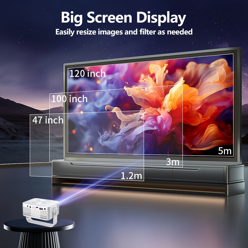 Portable 1080P WiFi 6 Projector For Home Theater And Gaming