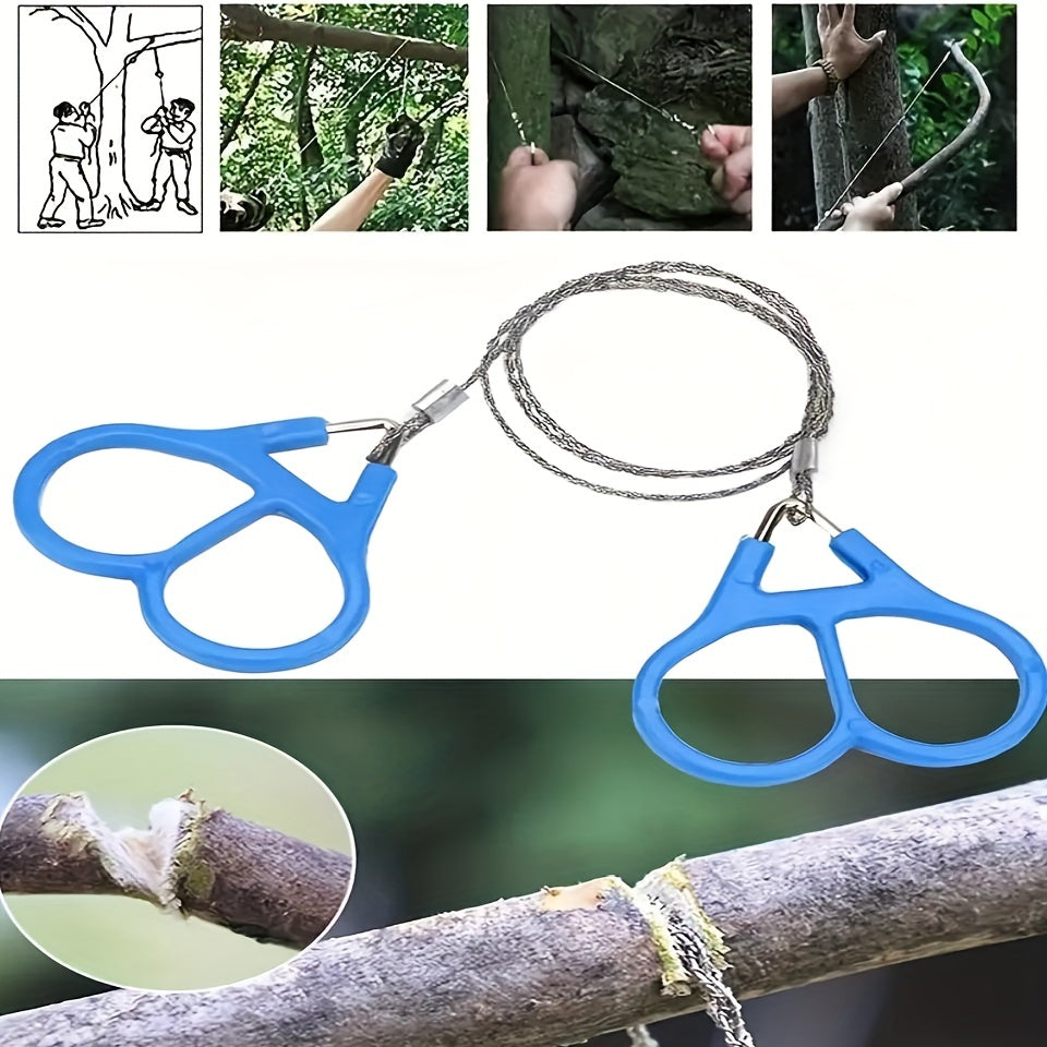 Mini Pocket Chainsaw Stainless Steel Wire Saw Blue Handle
