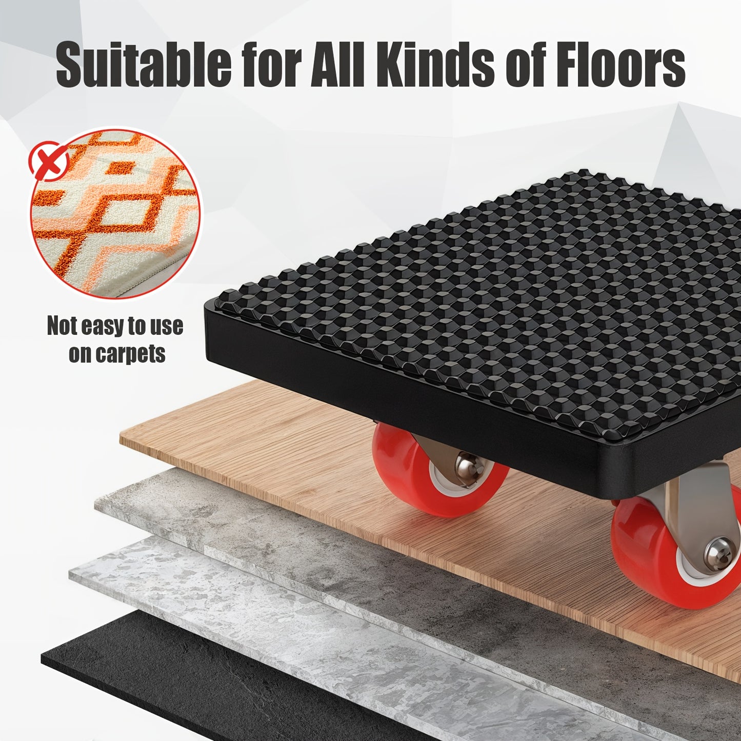 9 Pieces Furniture Lifter And Mover Tool Set 1100 LBS Load Capacity 360 Degree Rotating Sliders Heavy Duty Dolly