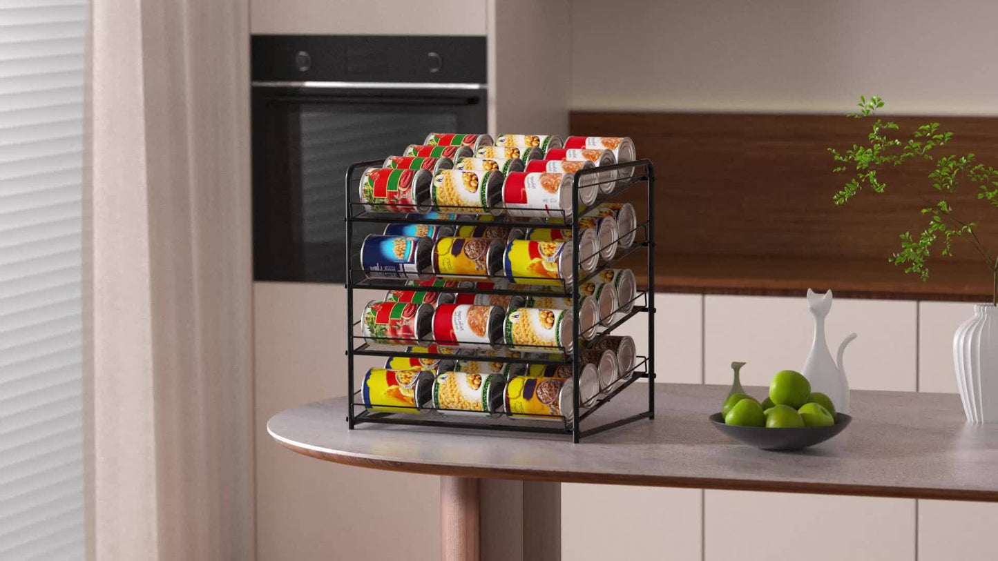 Large Capacity Metal Wire Can Holder With Adjustable Dividers For Pantry And Kitchen Cabinets Holds 84 Cans