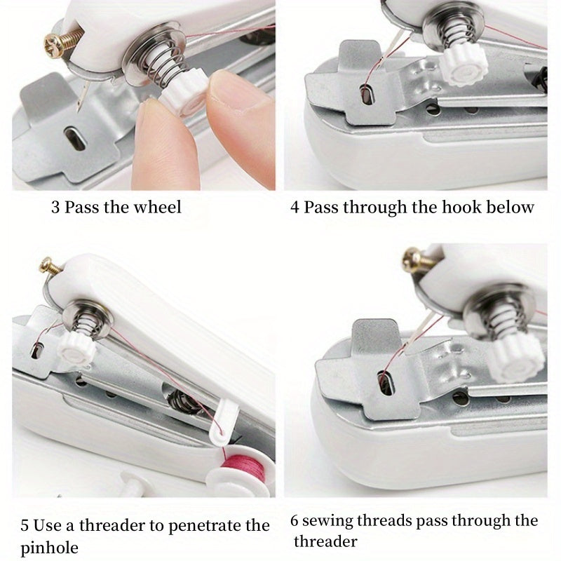 Portable Mini Sewing Machine Handheld Manual White 1 Piece