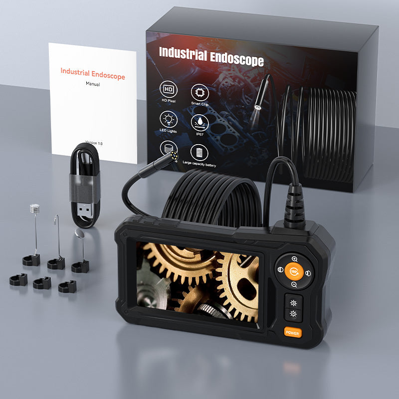 Endoscope With SemiRigid Snake Camera Four Point Three Inch Screen 1080P 16.4Ft Cord IP67 Waterproof Borescope Sewer