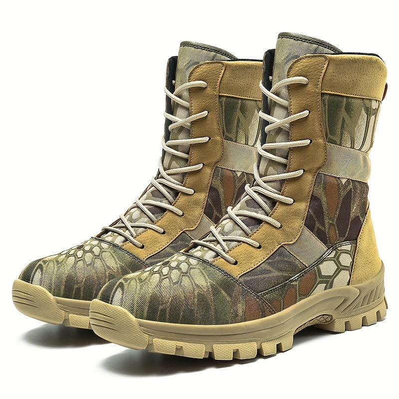 Mens Camo Insulated Hiking Boots High Top Durable Shoes