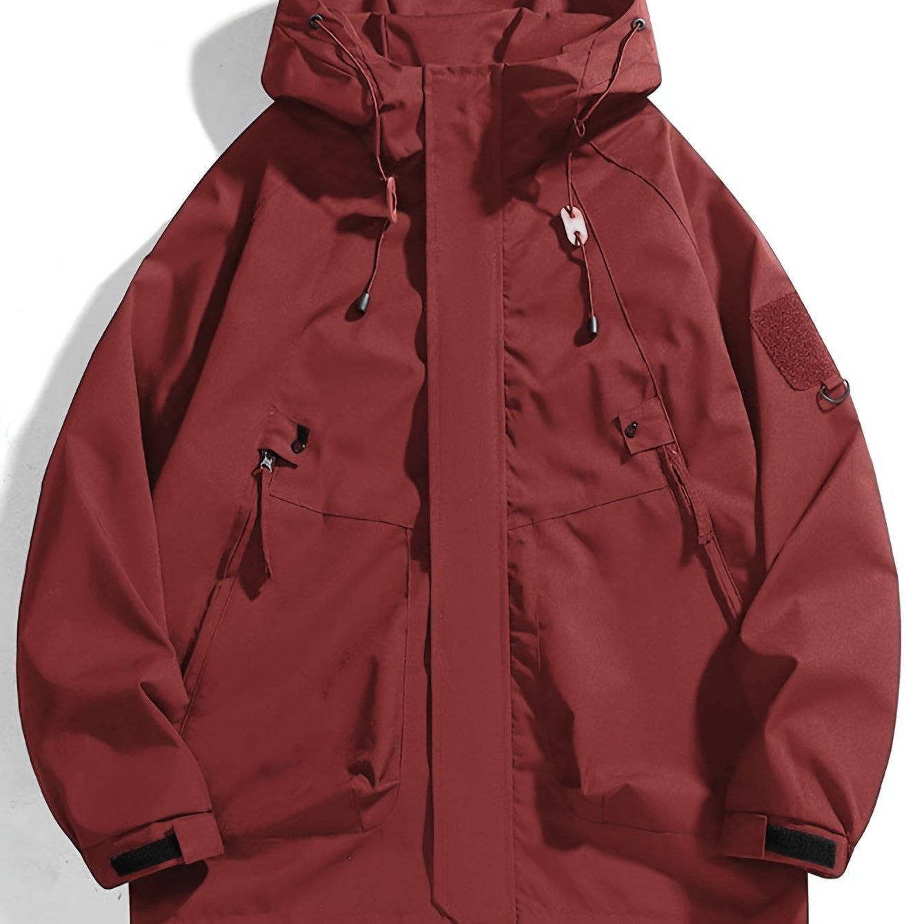 Mens Windbreaker Jacket Hooded With Zippered Pockets