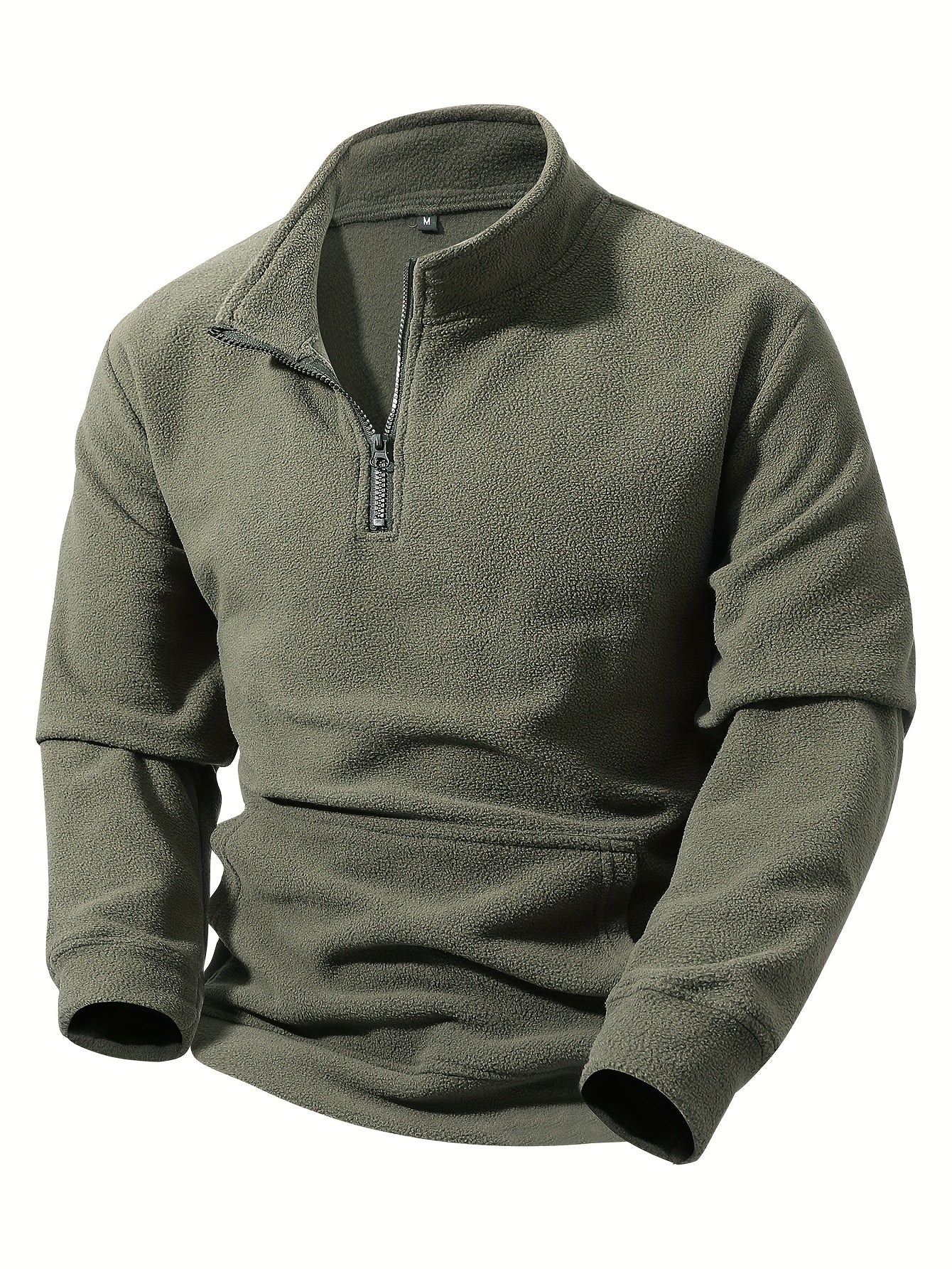 Mens Warm Breathable Half Zip Fleece Sweatshirt Black