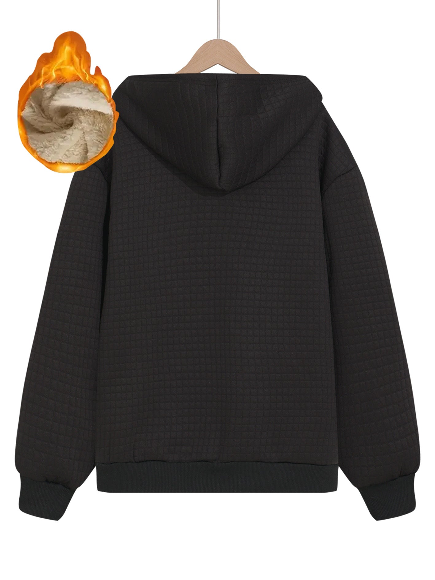 Womens Thermal Full Zip Hooded Jacket Paw Print Pattern