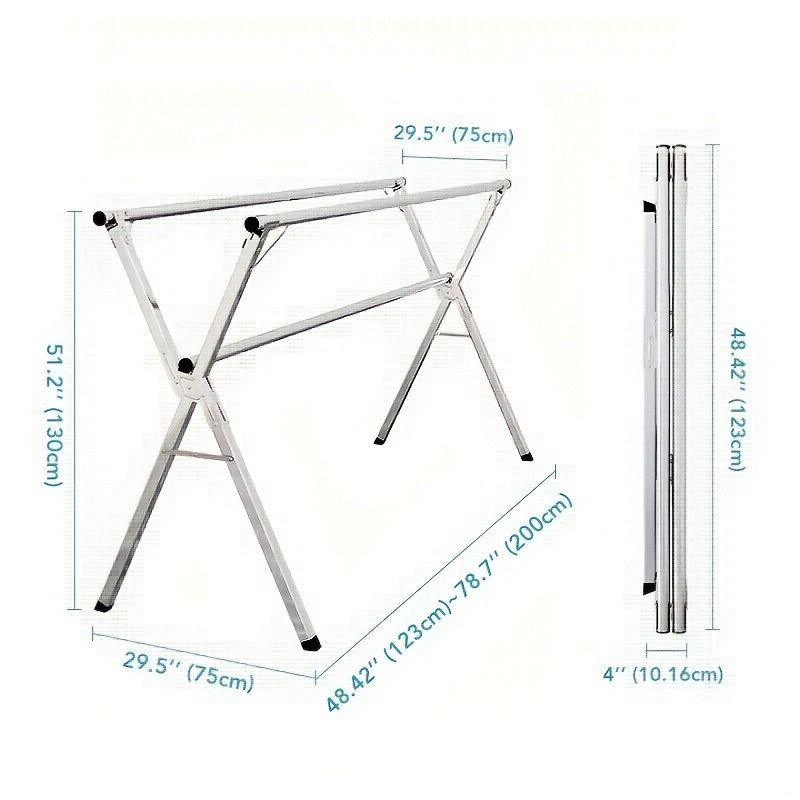 JOYBOS Adjustable Retractable Clothes Drying Rack 63 to 78.7 Inches Folding Indoor Outdoor Heavy Duty Stainless Steel