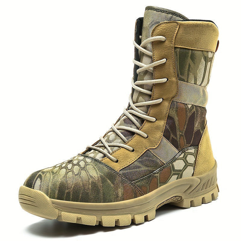 Mens Camo Insulated Hiking Boots High Top Durable Shoes