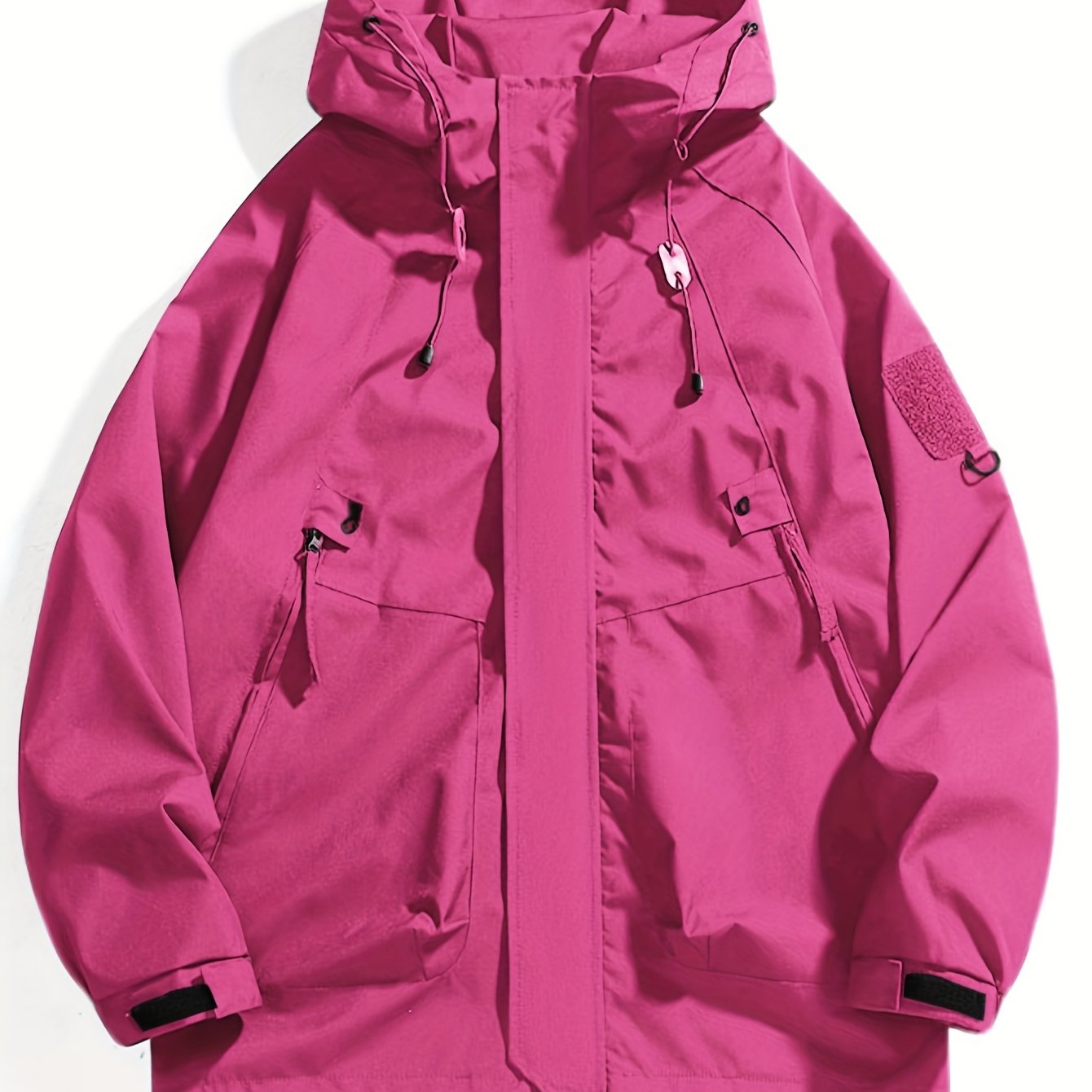 Mens Windbreaker Jacket Hooded With Zippered Pockets