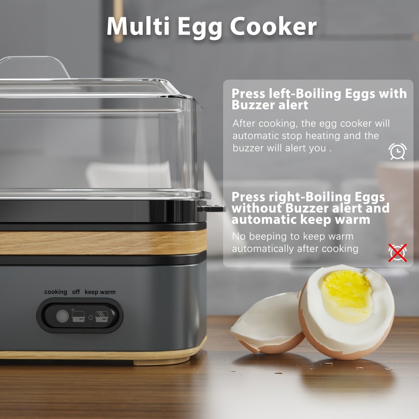 Evoloop Rapid Egg Cooker 6 Egg Capacity BPA Free Stainless Steel Tritan Lid