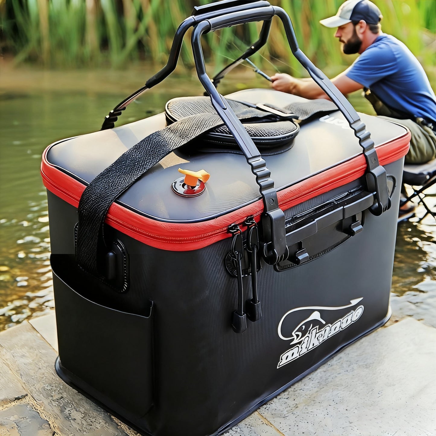 Foldable EVA Fishing Bucket Portable Live Fish Storage