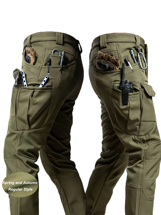 Mens Tactical Multi Pocket Stretch Pants Olive Green