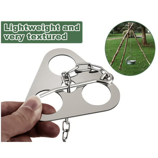 Portable Foldable Camping Tripod With Adjustable Chain