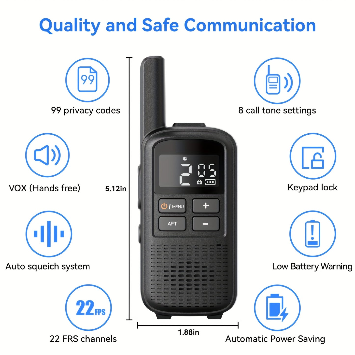 Long Range Walkie Talkies Two Way Radios 22 FRS Channels