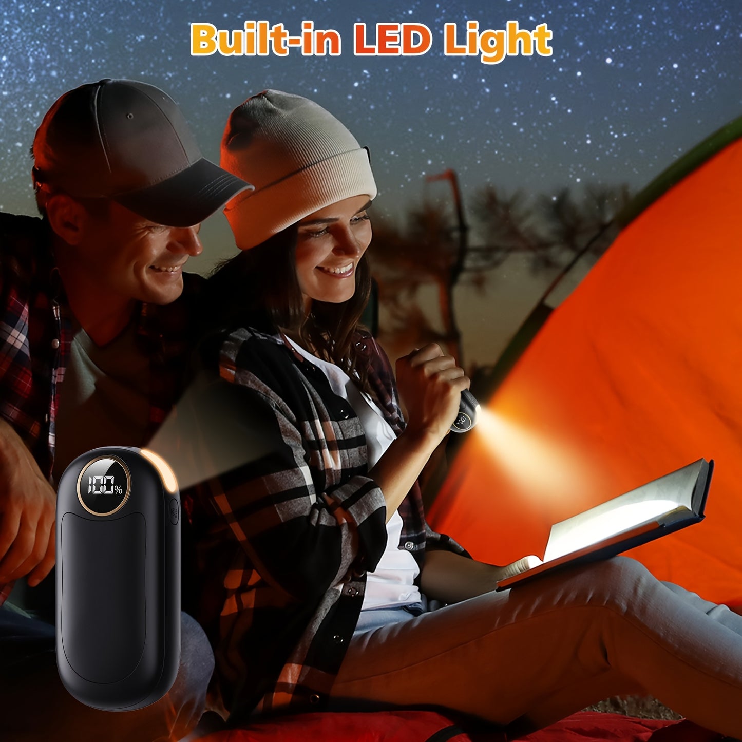 2 Pack Rechargeable Hand Warmers Dual Sided Hand Warmer With Power Bank 36 Hours Warmth 4 Levels Portable Gifts For Men