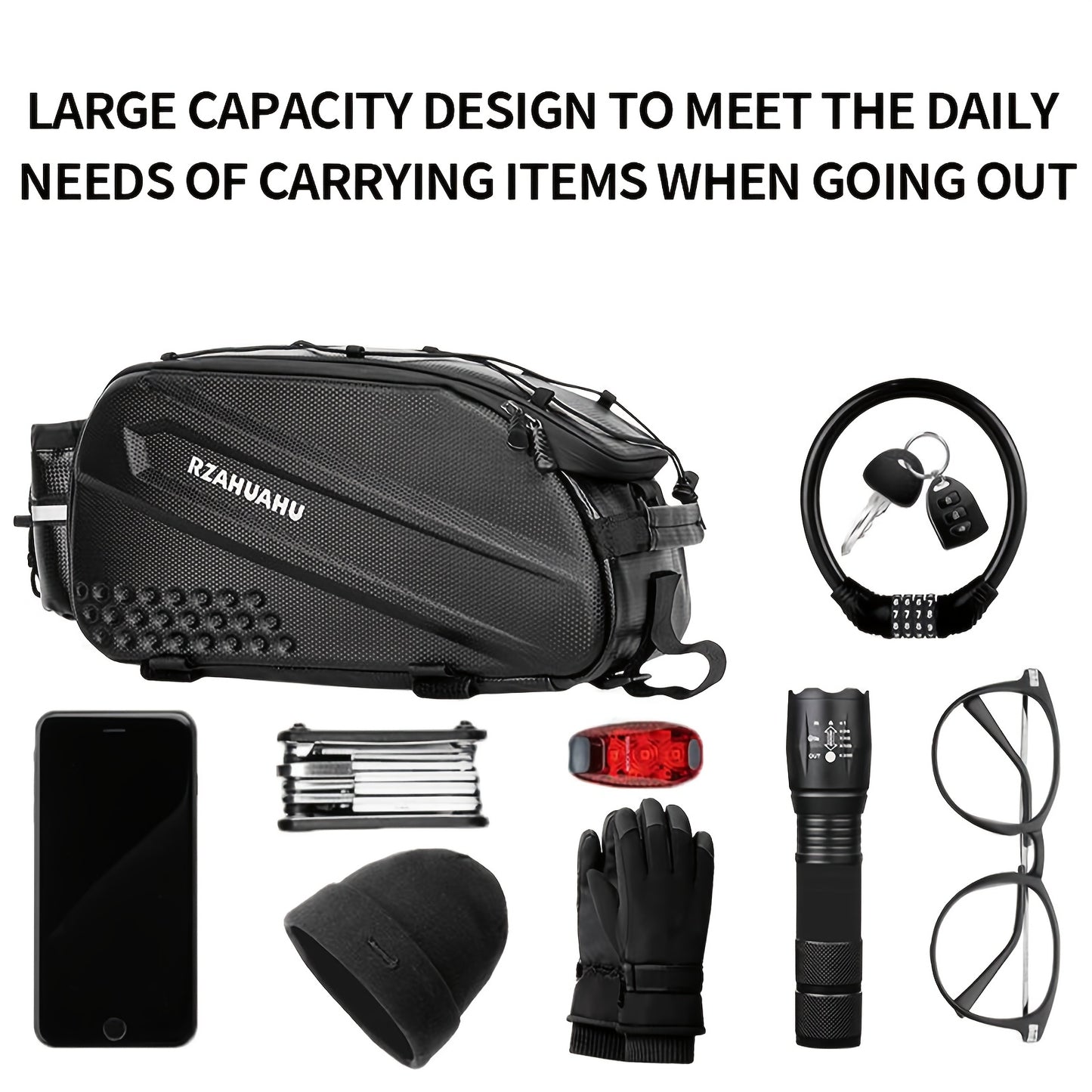 Waterproof Hard Shell EVA Bike Saddle Bag Adjustable Strap