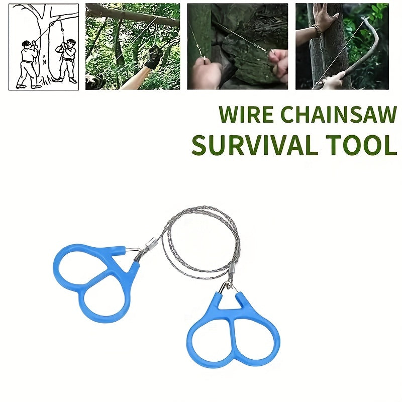 Mini Pocket Chainsaw Stainless Steel Wire Saw Blue Handle