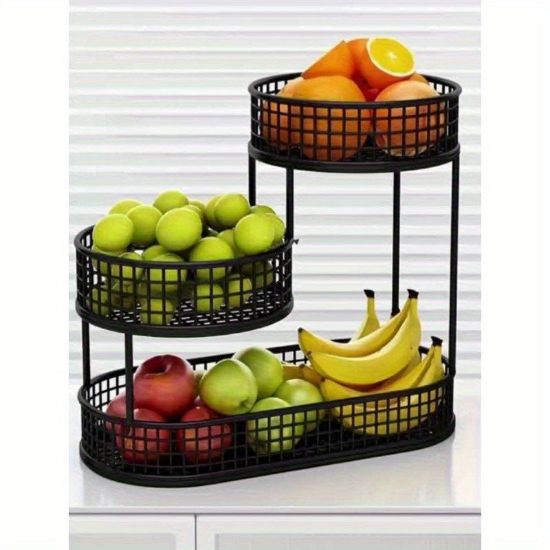 Multi Tier Metal Fruit Basket Luxury Design For Living Room And Coffee Table Versatile Snack And Fruit Holder