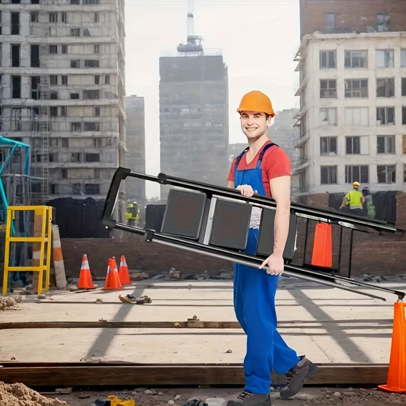 Foldable Multifunctional Ladder Thickened Design 3 Or 4 Level Metal And Plastic Home Step Staircase Board Carrying Tool