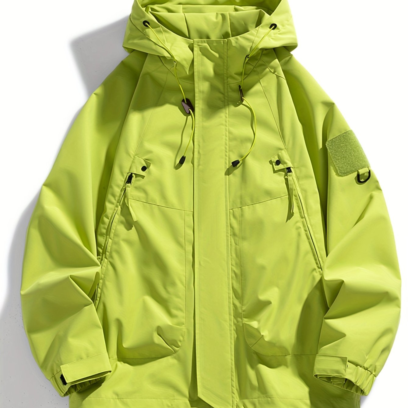 Mens Windbreaker Jacket Hooded With Zippered Pockets