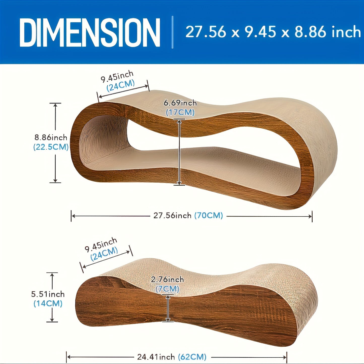 Two In One Cat Scratching Board And Resting Bed Double Sided