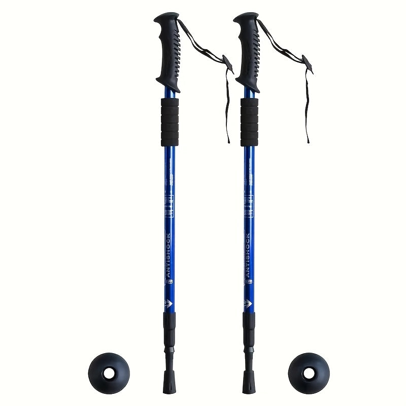 Two Pack Adjustable Aluminum Hiking Poles With Comfort Grips