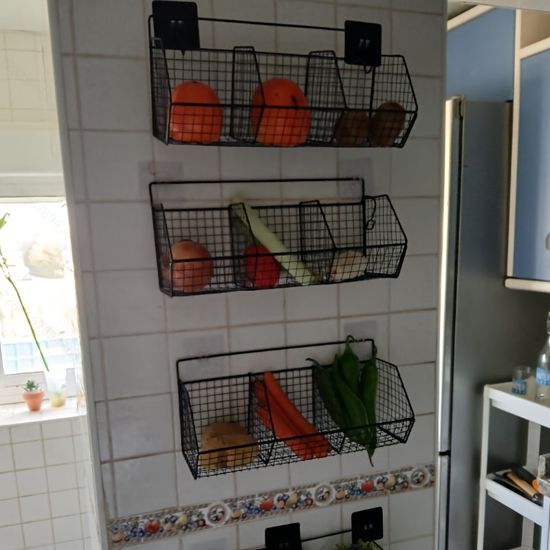 Durable Adjustable Kitchen Storage Basket For Spices Onions Garlic