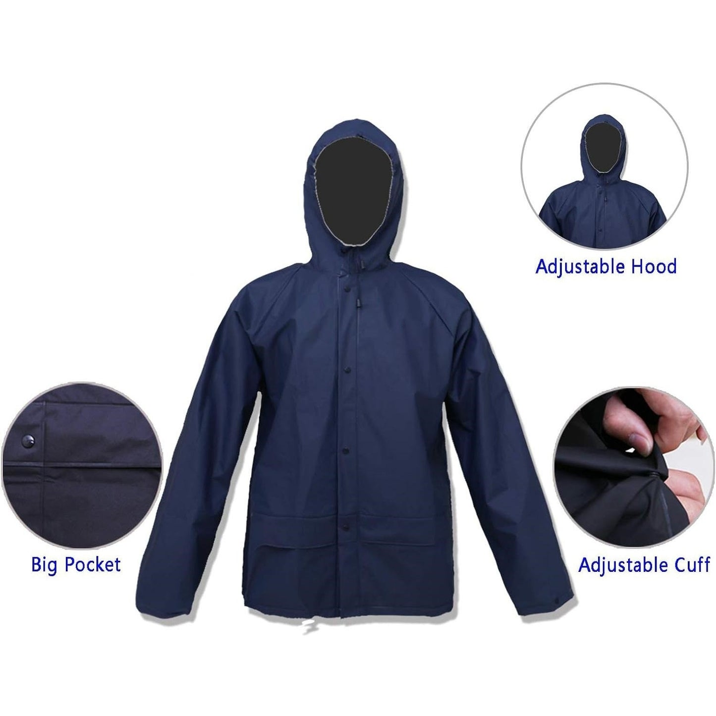 Ultra Lite Rain Coat With Pants Navy Waterproof Rain Gear
