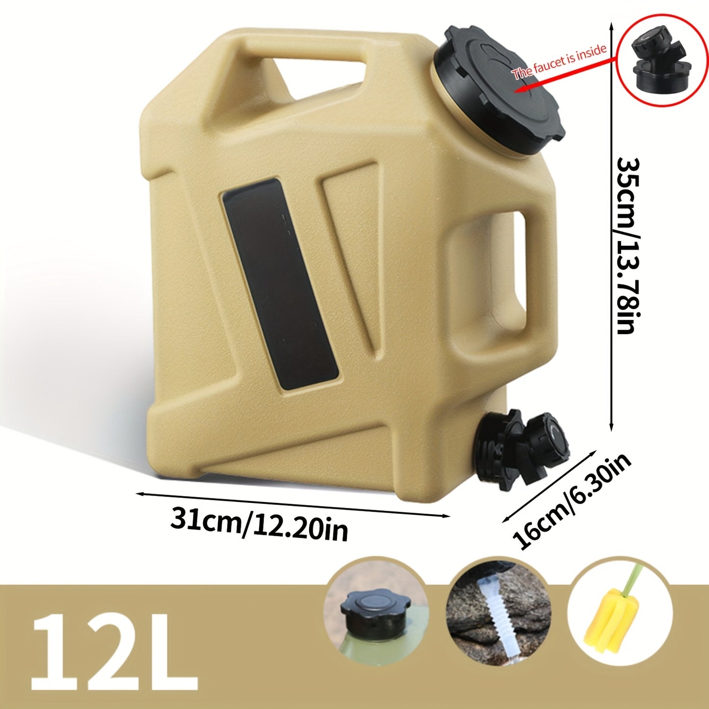 Military Green Portable Water Tank Leakproof Faucet 11L