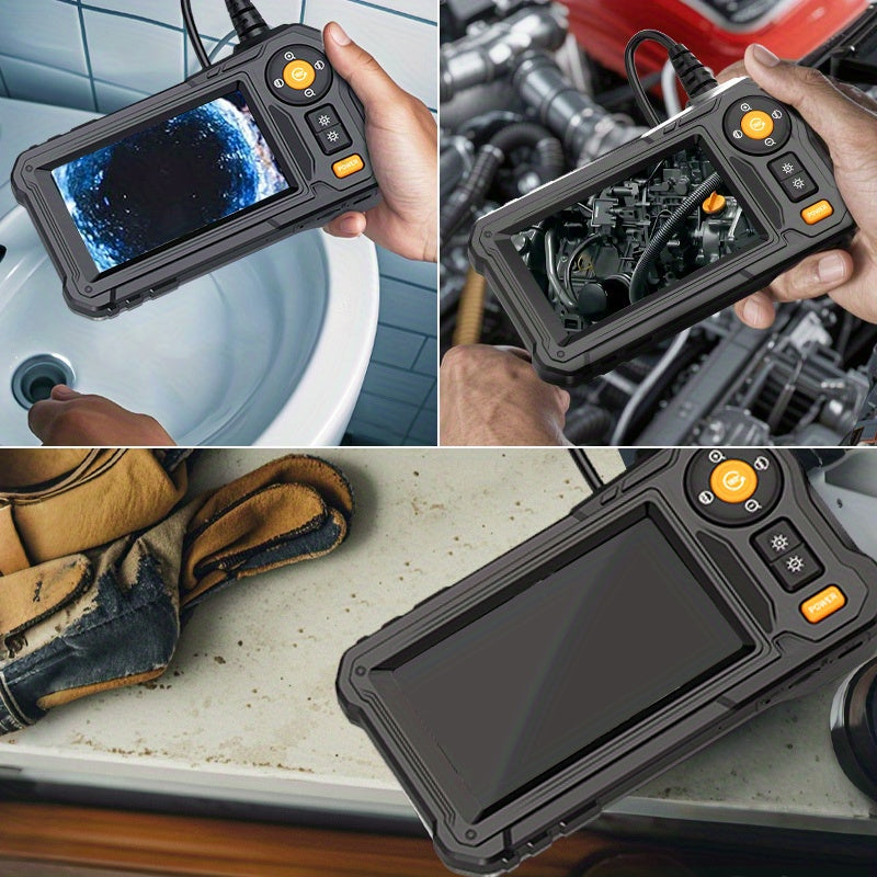Endoscope With SemiRigid Snake Camera Four Point Three Inch Screen 1080P 16.4Ft Cord IP67 Waterproof Borescope Sewer