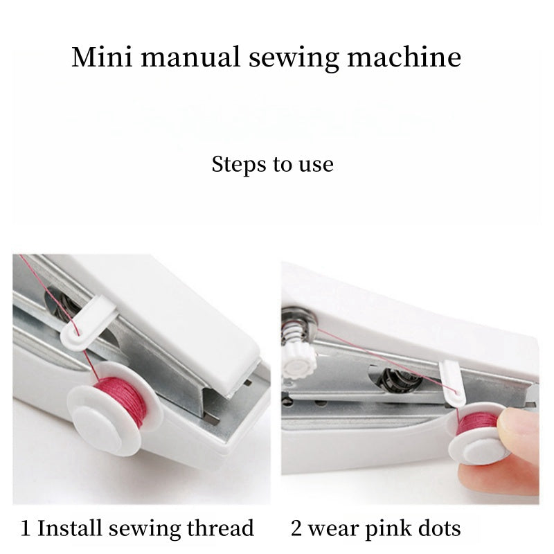Portable Mini Sewing Machine Handheld Manual White 1 Piece