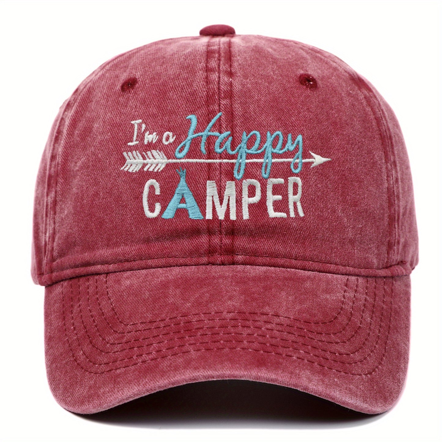 Im Happy Camper Embroidered Adjustable Baseball Cap