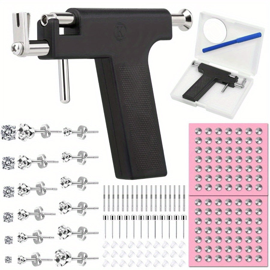 Professional Ear Piercing Gun Kit Reusable Stainless Steel Piercing Earrings Studs For At Home Salon