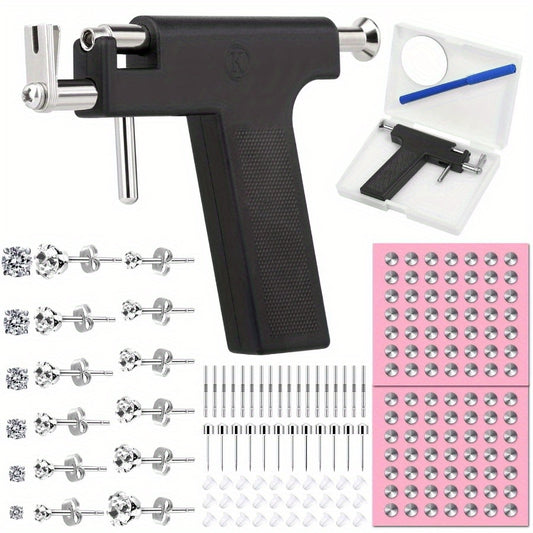 Professional Ear Piercing Gun Kit Reusable Stainless Steel Piercing Earrings Studs For At Home Salon