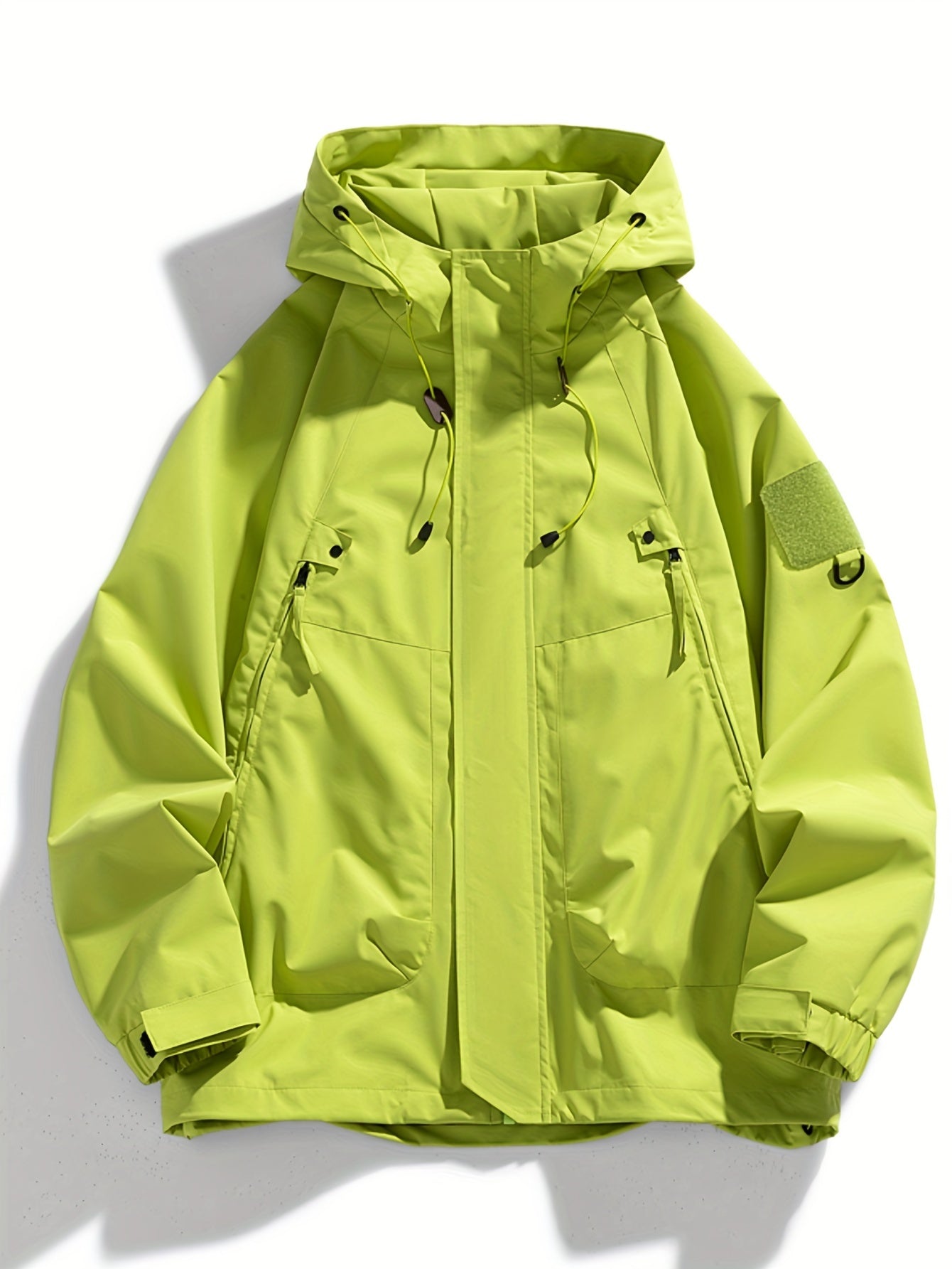 Mens Windbreaker Jacket Hooded With Zippered Pockets