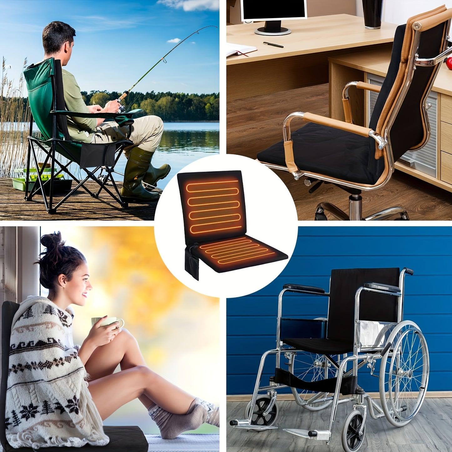 Portable Foldable Heated Seat Cushion With USB And 3 Modes