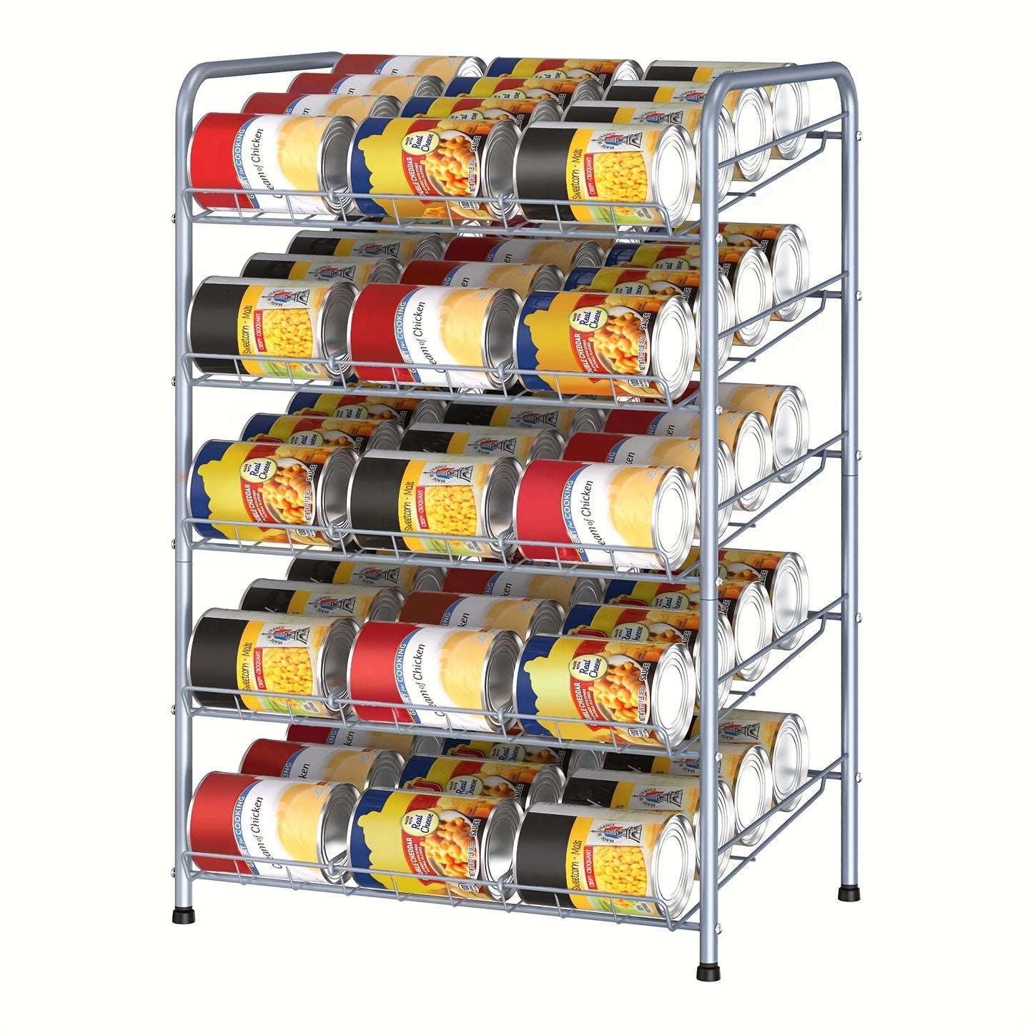 Large Capacity Metal Wire Can Holder With Adjustable Dividers For Pantry And Kitchen Cabinets Holds 84 Cans