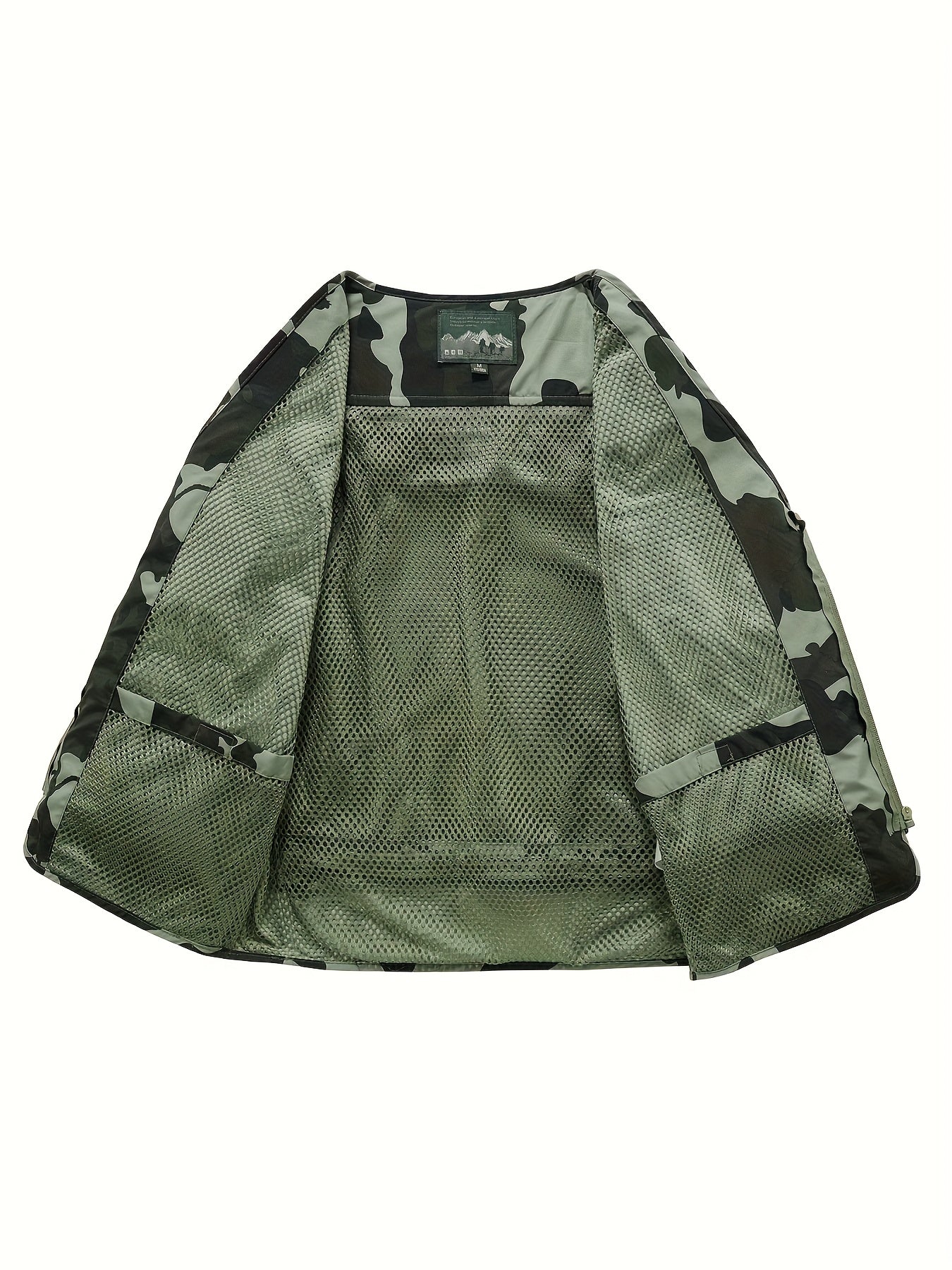 Camouflage Fishing Vest With Detachable Back Mesh For Men