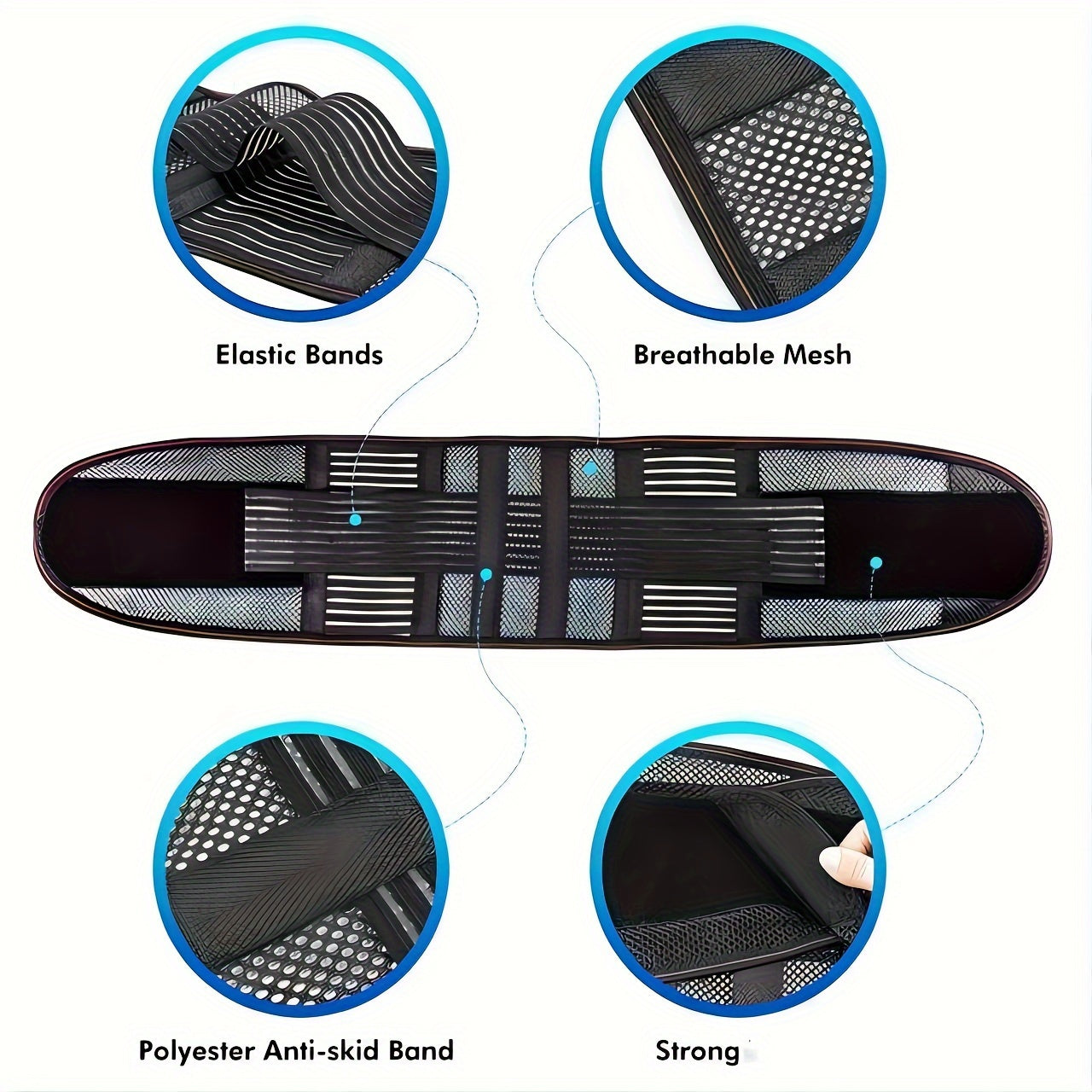 Breathable Mesh Waist Trainer Belt With Steel Plate