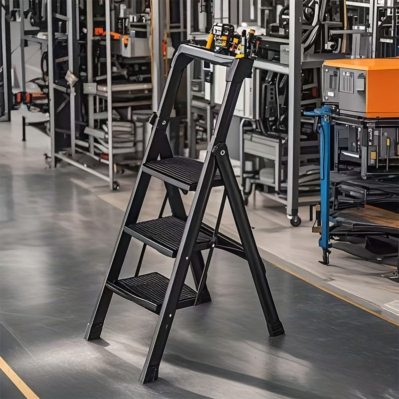 Foldable Ladder Multifunctional Thickened Indoor Staircase 3 Level 4 Level Metal And Plastic Portable Step Ladder